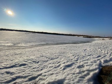 Kışın Norilsk dağları. Taimyr. Uzak Kuzey.