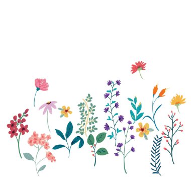 Güzel çocukların orman vektör elementleri çizimi