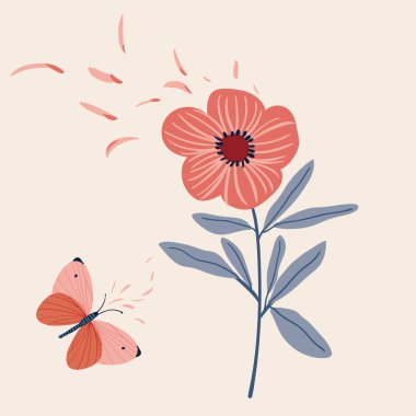 Güzel düğün, kadınlar günü, çiçekler, kelebekler ve geriye vektör unsurları bırakıyor.