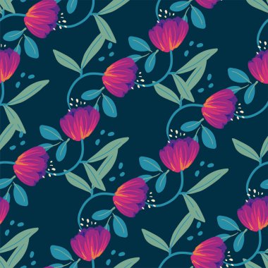 Güzel doğa çiçekleri ve pürüzsüz desenler