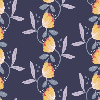 Güzel doğa çiçekleri ve pürüzsüz desenler