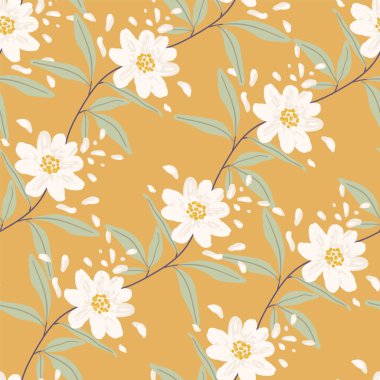 Güzel doğa çiçekleri ve pürüzsüz desenler