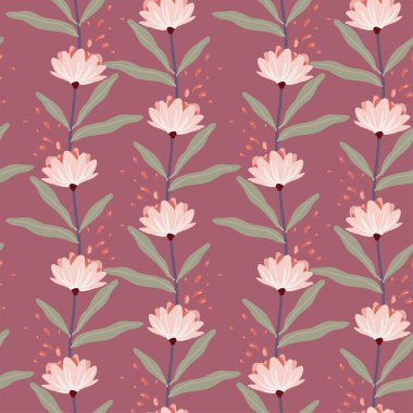 Güzel doğa çiçekleri ve pürüzsüz desenler