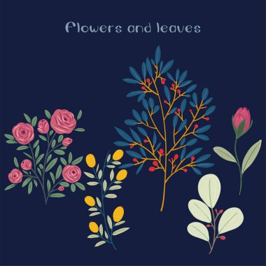 Güzel taşıyıcı çiçekler ve yapraklar