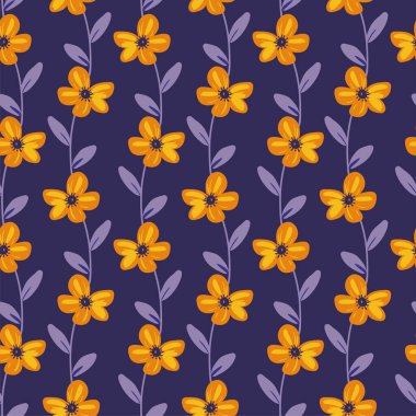 Güzel vektör çiçekleri ve pürüzsüz desenler