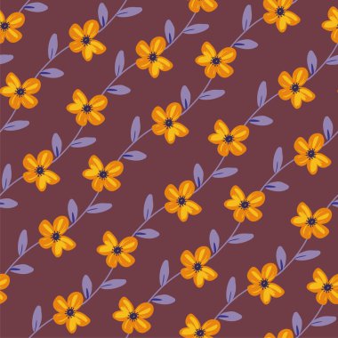 Güzel vektör çiçekleri ve pürüzsüz desenler