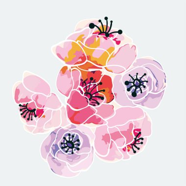 Zarif güzel vektör gül çiçeği