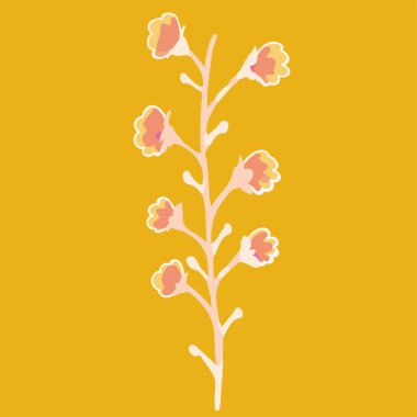 Güzel zarif vektör küçük çiçekler ve yapraklar