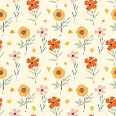 Soyut çiçekler ve pürüzsüz desenler