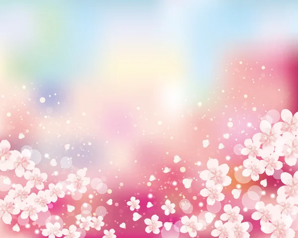 Fleur de cerisier et fond bleu ciel — Image vectorielle