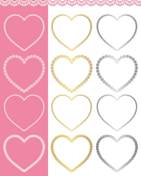 Set of heart laces — Stock Vector