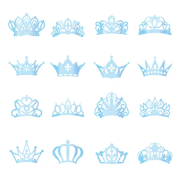 Conjunto Material Tiara Ilustração —  Vetores de Stock