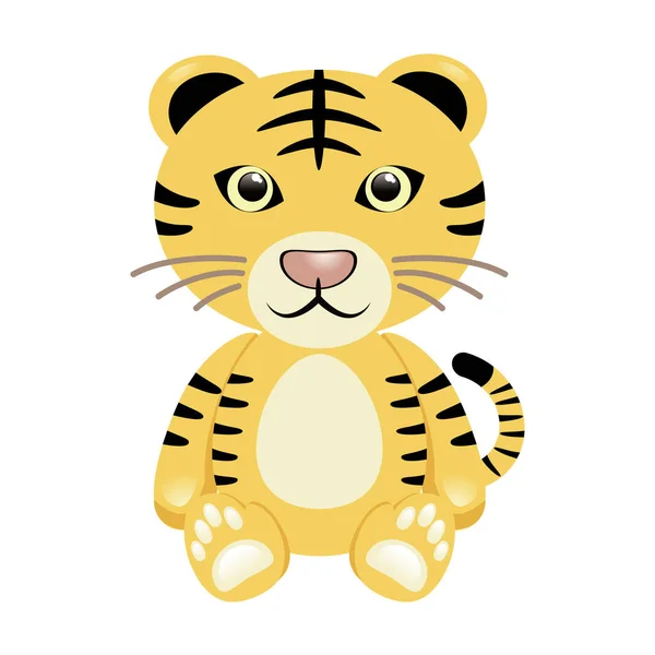 Materiał Ilustracyjny Przedniego Tygrysa — Wektor stockowy