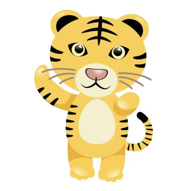 Ayakta duran bir kaplanın tasviri.