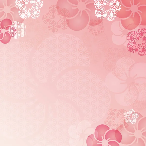 Japanse Patroon Illustratie Van Pruim Bloesems — Stockvector