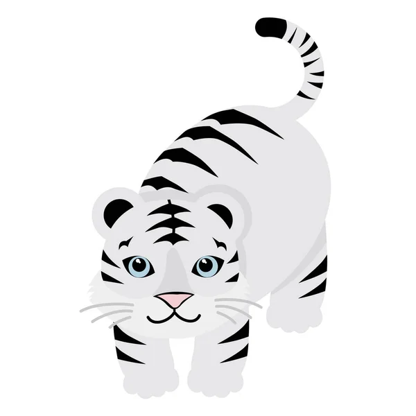 Material Ilustración Del Tigre Blanco — Vector de stock