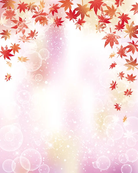 Gradient Background Maple Leaves Dancing — Stock Vector