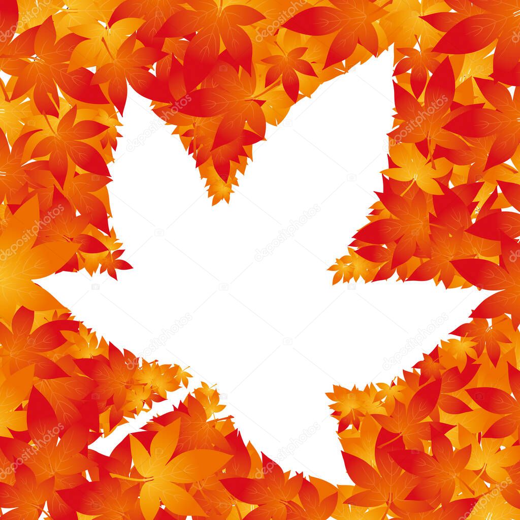Maple leaf illustration frame background