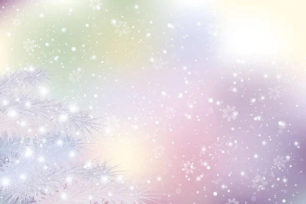 妖精と雪のクリスマスの背景 — ストックベクタ
