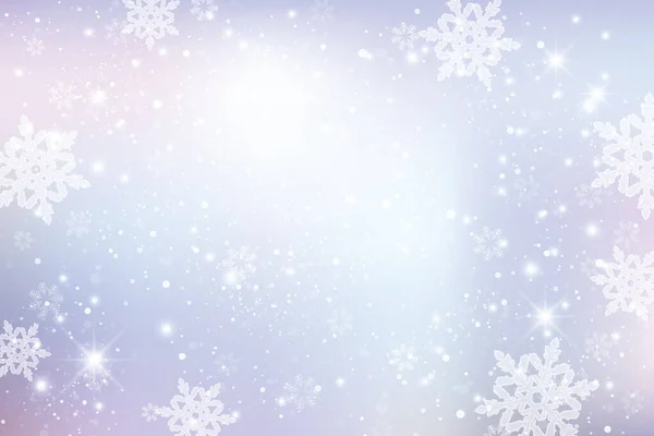 Φως Και Θαμπάδα Φόντο Νιφάδες Χιονιού — Διανυσματικό Αρχείο