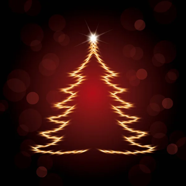Brilhante Árvore Natal Silhueta Ilustração — Vetor de Stock