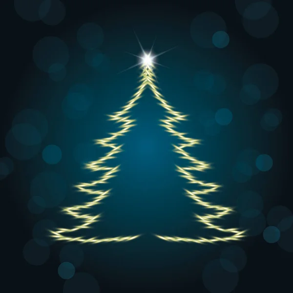 Glanzende Kerstboom Silhouet Illustratie — Stockvector