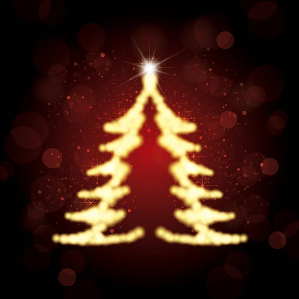 Glanzende Kerstboom Silhouet Illustratie — Stockvector