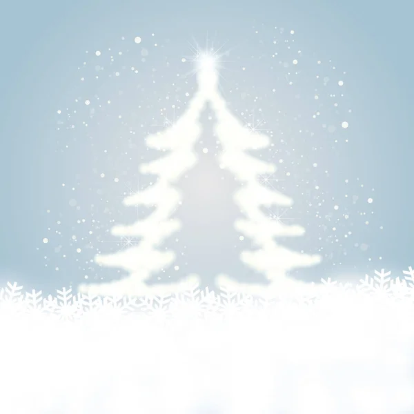 Floco Neve Árvore Natal Brilhante — Vetor de Stock