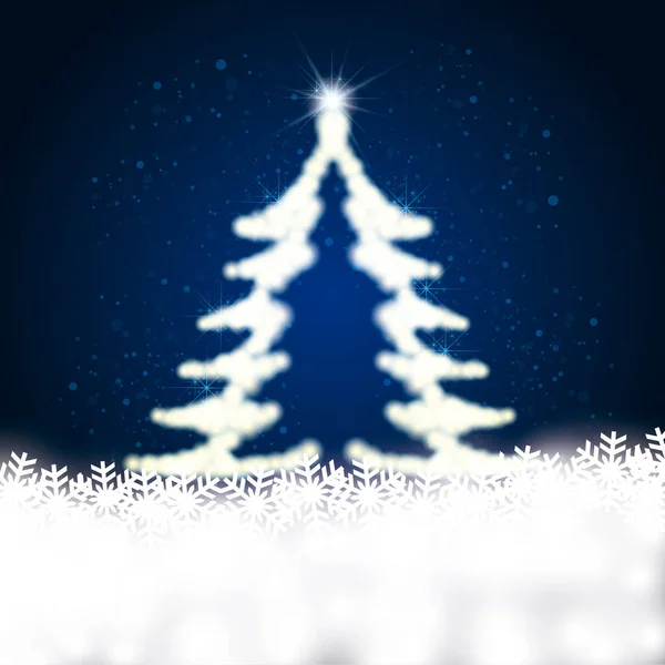 Floco Neve Árvore Natal Brilhante — Vetor de Stock