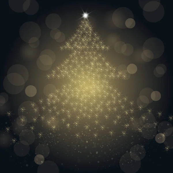 Glanzende Kerstboom Silhouet Illustratie — Stockvector