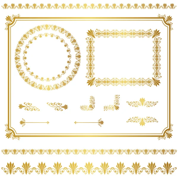 Conjunto marco de oro — Vector de stock