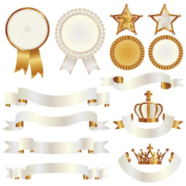 Set of ribbon and emblem clipart