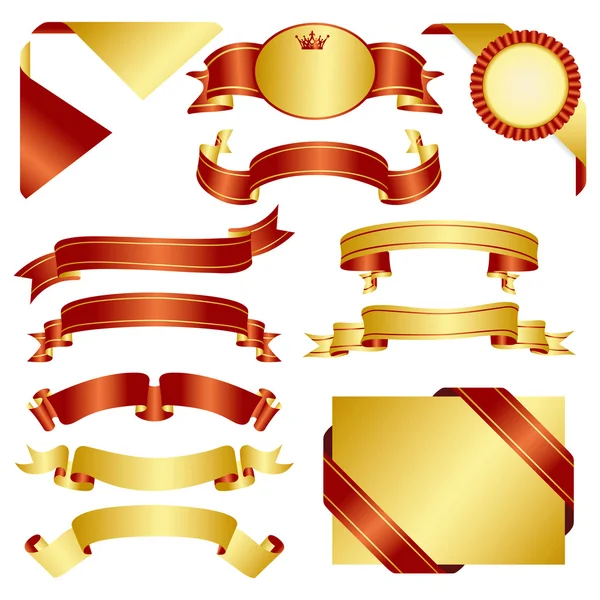 Kırmızı ve altın şerit kümesi