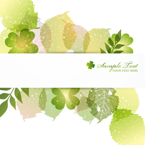 Green leaves - background and border, design elements — Stock Photo