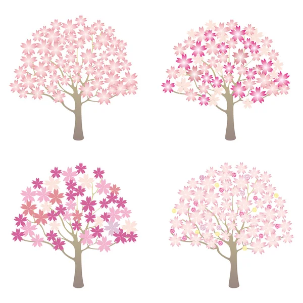 Набор весны с цветущей вишней — стоковый вектор