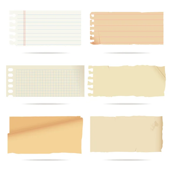 Set of old paper — Stock Vector