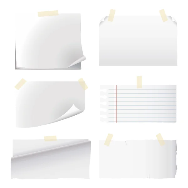Conjunto de papel blanco — Vector de stock