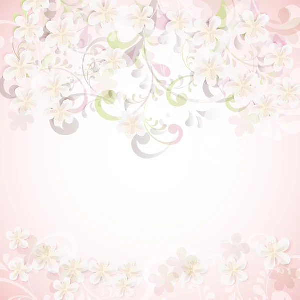 Cherry blossom flowers background — Stock Vector