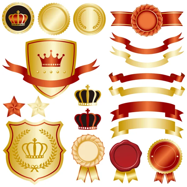 Kırmızı ve altın amblem seti