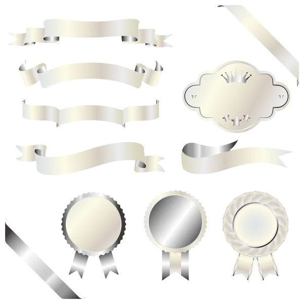 Gümüş ve beyaz amblem seti