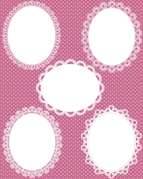 Fondo de punto de encaje oval — Vector de stock