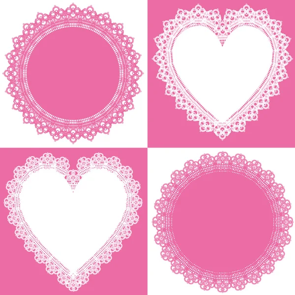 Circle and heart lace — Stock Vector