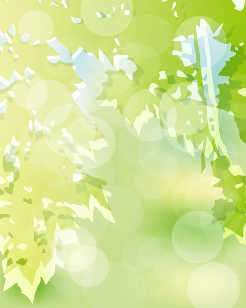 Spring background with green leaves — Stock Vector