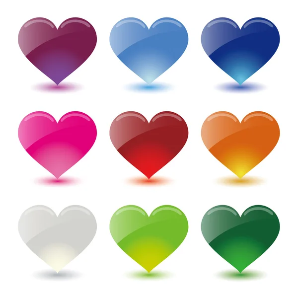 Heart icon set — Stock Vector