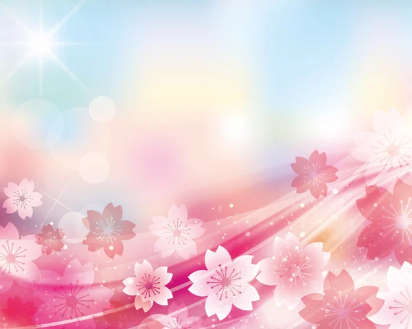 Kiraz çiçeği ve mavi gökyüzü arkaplanı