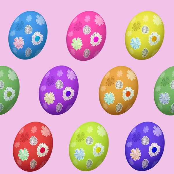Fondo rosado sin costura de Pascua de huevos de colores — Foto de Stock