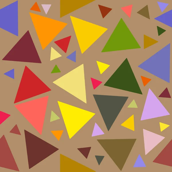 Streszczenie wzór kolorowe trójkąty na brązowym tle — Zdjęcie stockowe