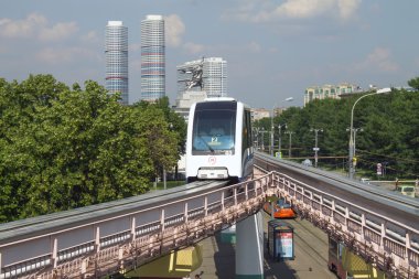 Moskova, Rusya - 17 Haziran 2016: Moskova Monoray tren istasyonu 