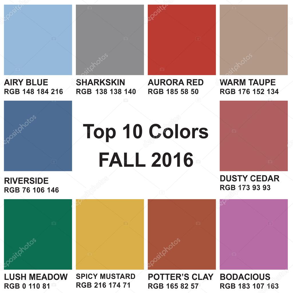 Top 10 Colors FALL 2016 — Stock Photo © wasnoch 121389772