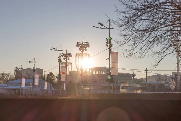 Moscú Rusia Diciembre 2020 Pista Patinaje Parque Vdnh —  Fotos de Stock